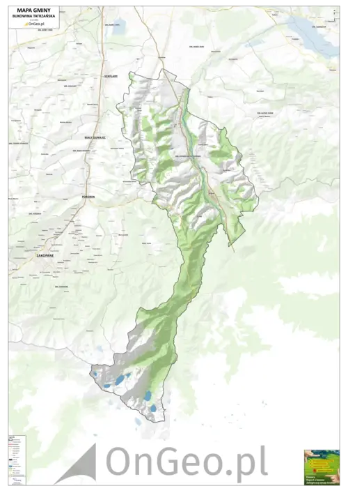 Mapa gminy Bukowina Tatrzańska